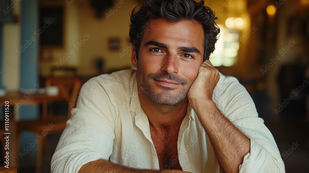 Confident Man in Casual Setting Confident Man in Casual Setting
