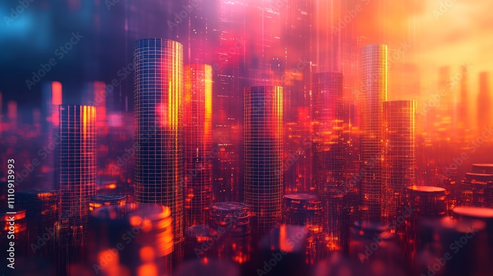 Fototapeta premium sunset in the city