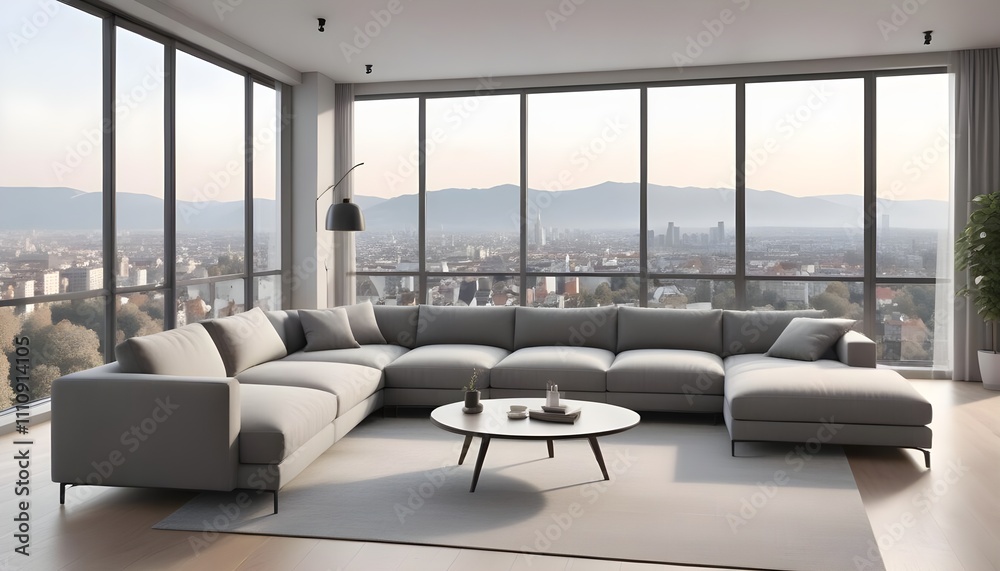 Photo interior modern design room 3D illustration Photo interior modern design room 3D illustration