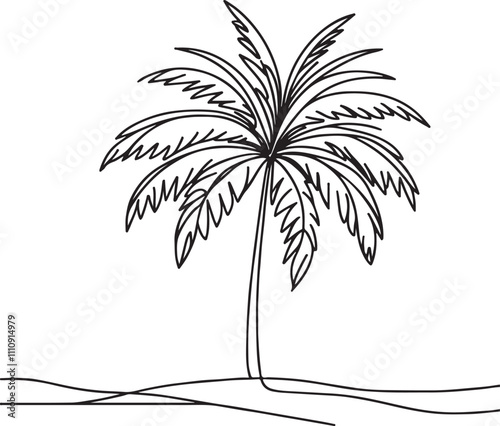 Palm tree line icon. Editable stroke