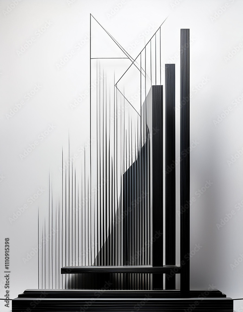 Obraz premium Abstract Black Lines on White Background