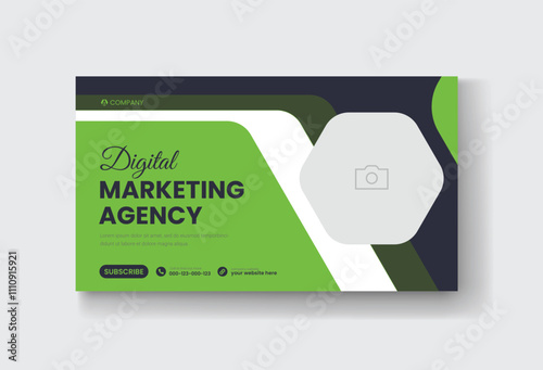 Corporate business and digital marketing youtube thumbnail or web banner template