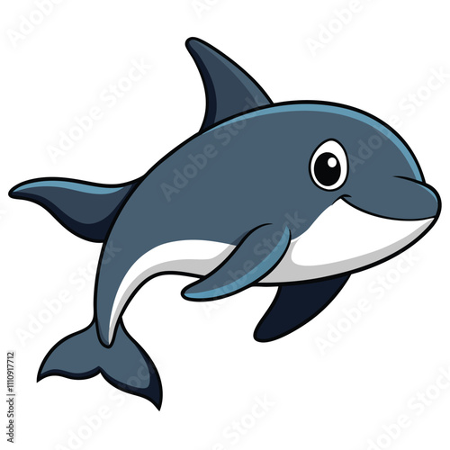 cetaceans vector illustration. cetaceans cartoon clipart, animal in flat style.