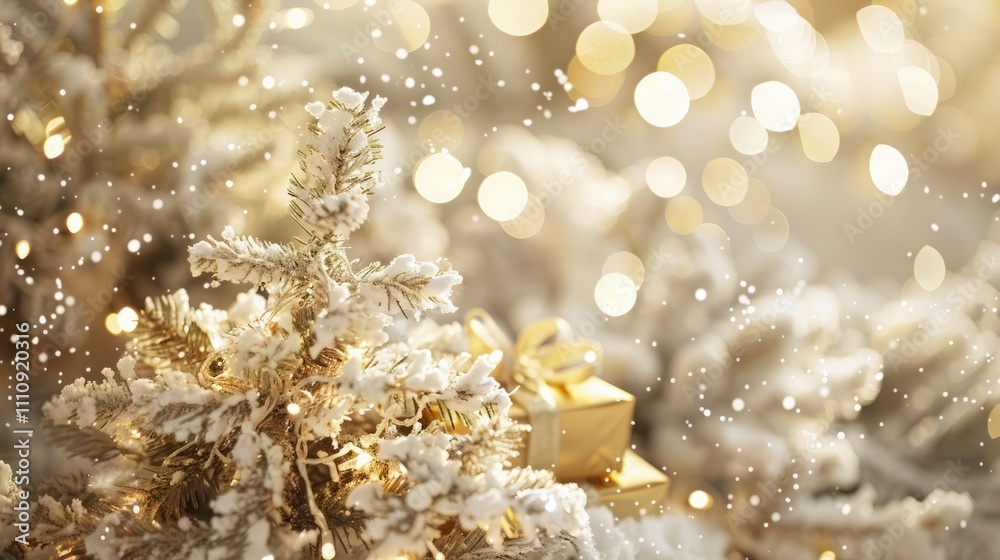 Christmas tree with gold gifts Christmas tree with gold gifts