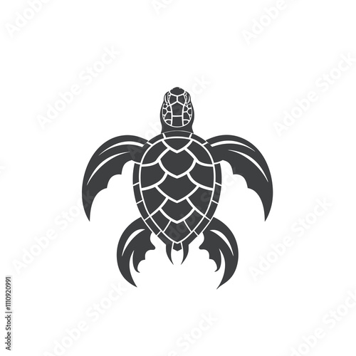 Turtle Aggressive silhouette vector illustration photo