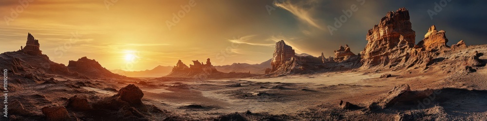 Sunset Martian Landscape Sunset Martian Landscape