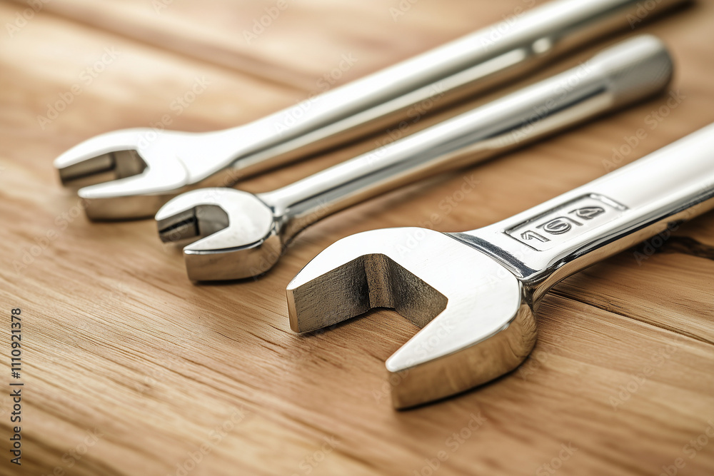 Close-up of three shiny wrenches on a wooden surface, symbolizing tools and craftsmanship
Close-up of three shiny wrenches on a wooden surface, symbolizing tools and craftsmanship