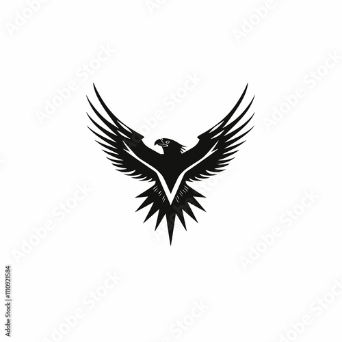 Eagle Aggressive silhouette vector illustration photo