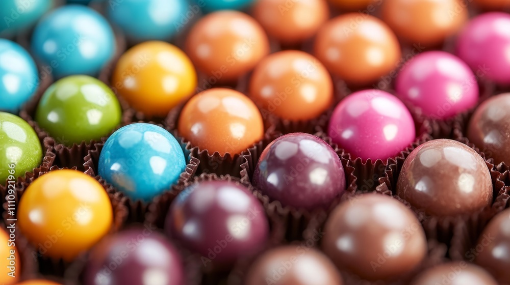 Colorful gourmet chocolates candies composition background Colorful gourmet chocolates candies composition background