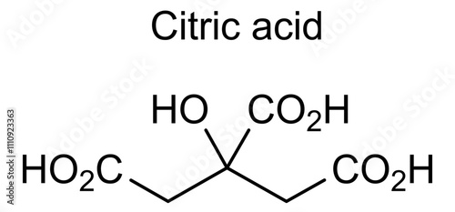Bild auf Leinwand Chemical structure of citric acid, drug substance