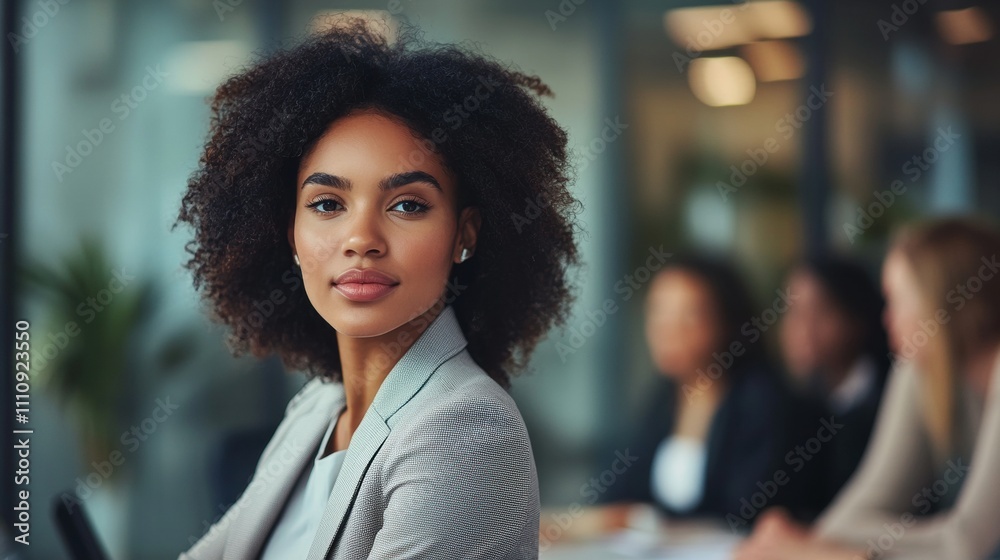 Confident Young Woman Leading a Team Meeting Confident Young Woman Leading a Team Meeting