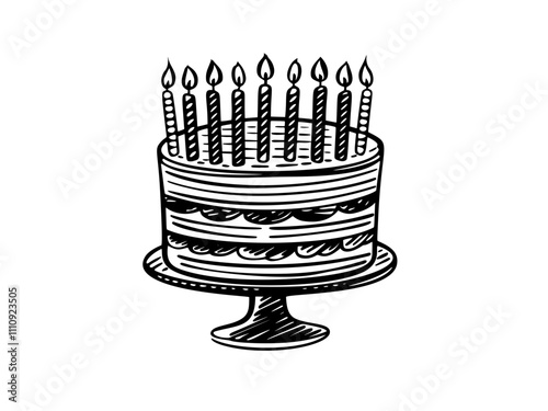  cake with burning candle birthday cake