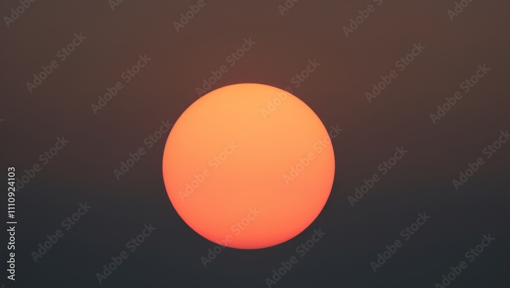 A dark background with a large orange sun in the sky. A dark background with a large orange sun in the sky.