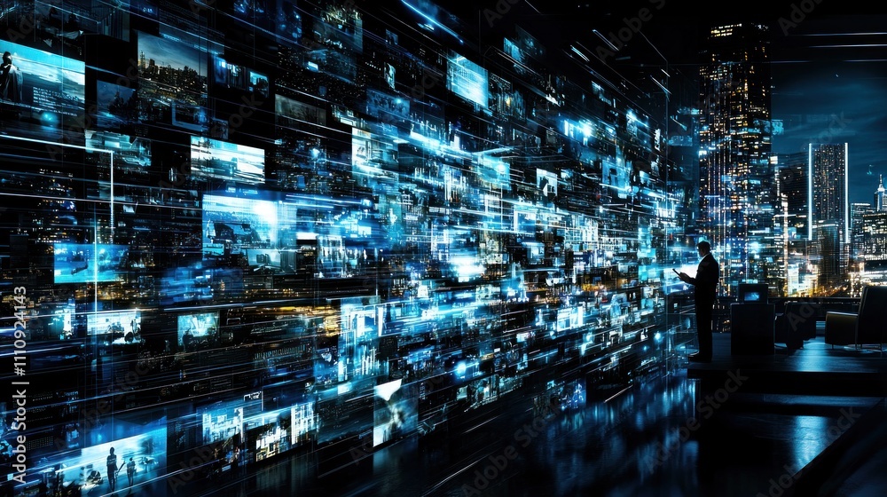 custom made wallpaper toronto digitalData Visualization: A Man Exploring the Digital Universe