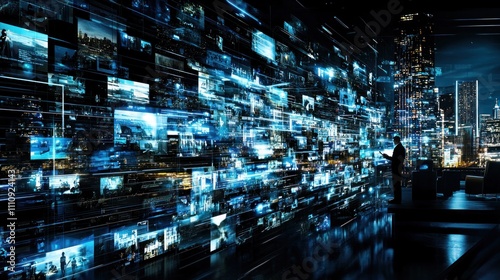 Wallpaper Mural Data Visualization: A Man Exploring the Digital Universe Torontodigital.ca