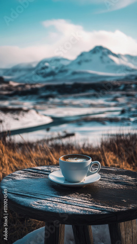Sunny Coffee Day in Iceland. morning coffee. a holiday in Iceland