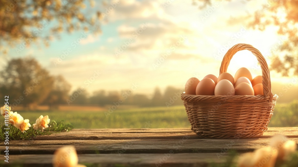 Farm-Fresh Eggs in a Natural Outdoor Setting