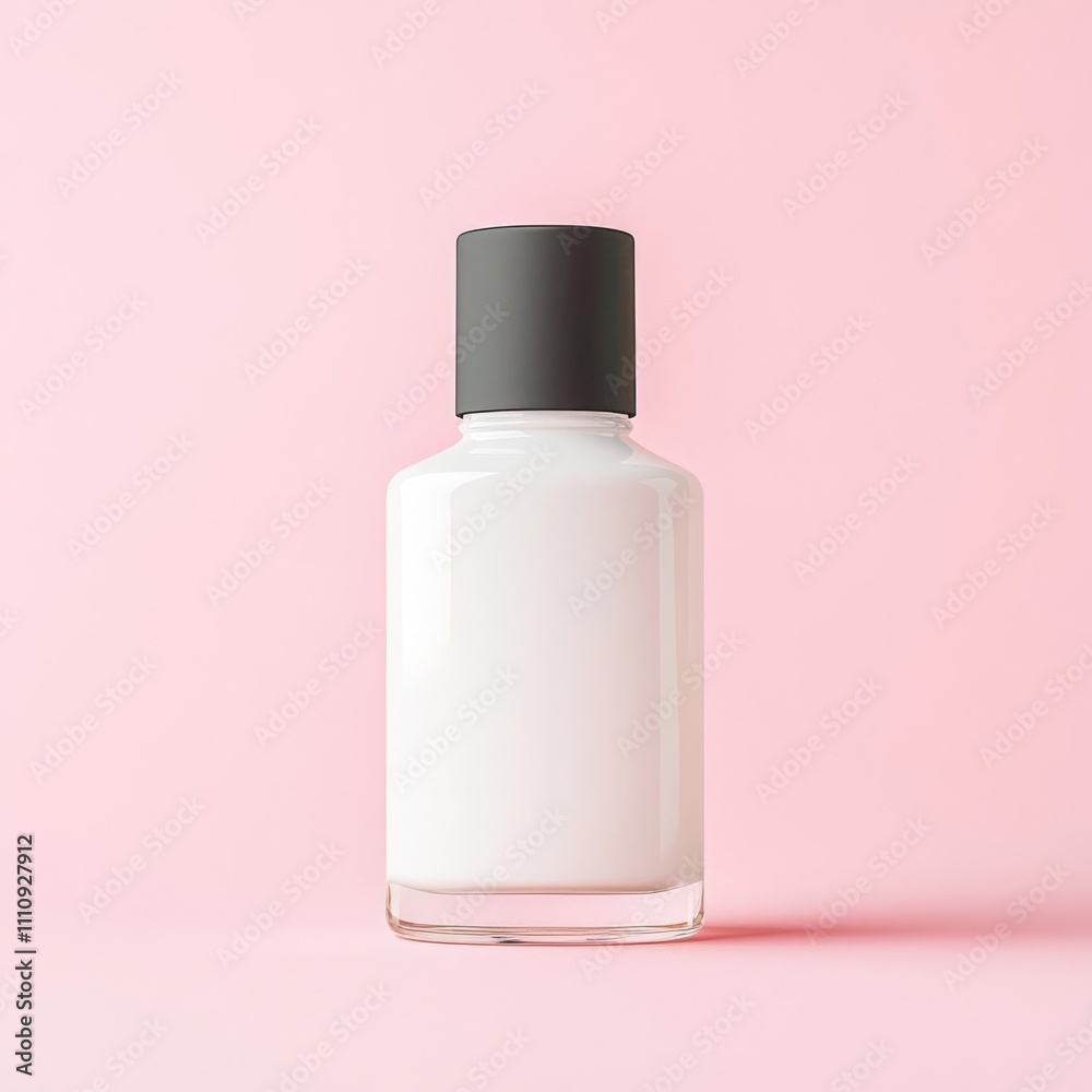 Blank nail polish bottle mockup with matte cap, placed on a neutral gradient background, sleek and minimalist Blank nail polish bottle mockup with matte cap, placed on a neutral gradient background, sleek and minimalist