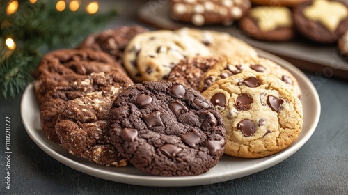 Wallpaper Mural Christmas plate of assorted cookies composition background Torontodigital.ca