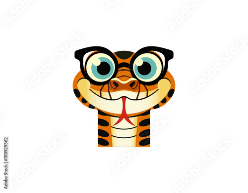 Vector illustration of cartoon snake for logos and banners in the year of the snake	