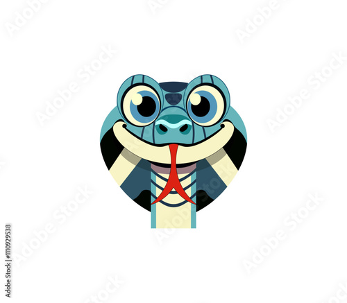 Vector illustration of cartoon snake for logos and banners in the year of the snake	