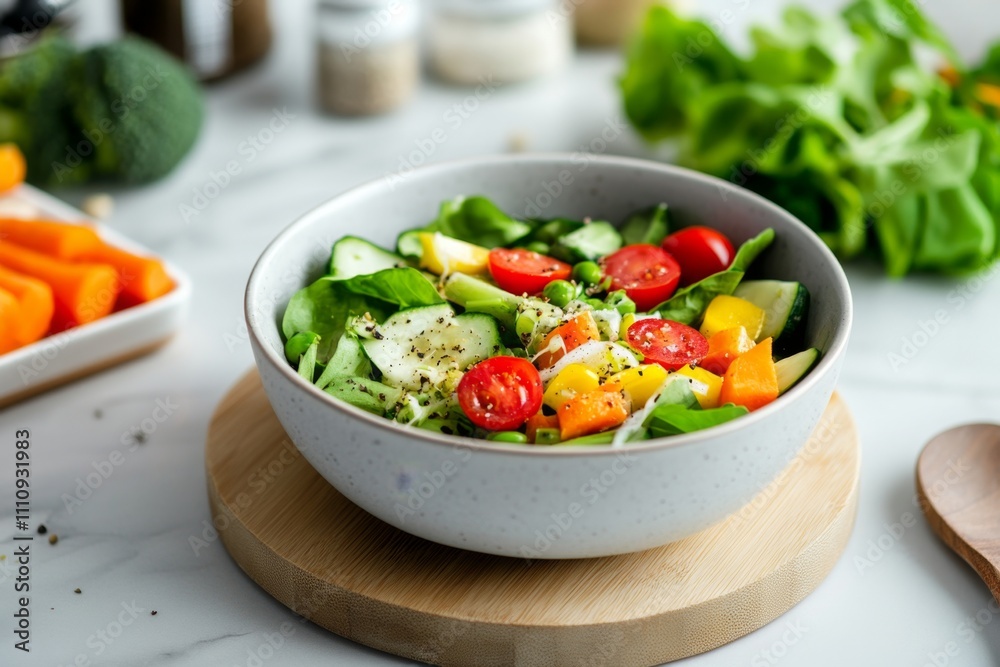 Fresh Vegetable Salad with Cherry Tomatoes, Cucumbers, and Peppers: A Vibrant and Healthy Meal Choice Fresh Vegetable Salad with Cherry Tomatoes, Cucumbers, and Peppers: A Vibrant and Healthy Meal Choice