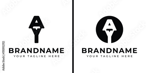 Letters AY or YA Monogram Logo, suitable for any business with AY or YA initials