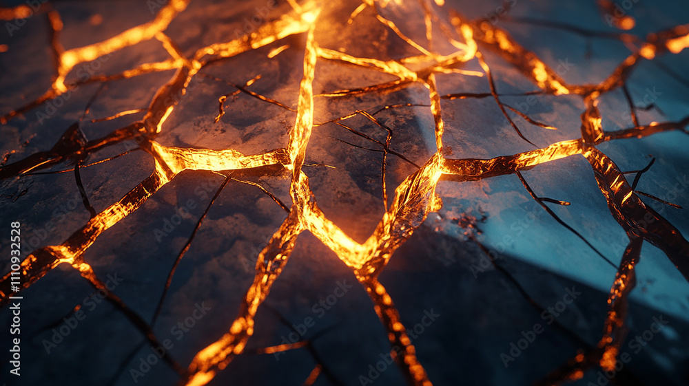 An extremely lifelike 3D close-up of a broken glass pyramid with light reflections from blazing cracks An extremely lifelike 3D close-up of a broken glass pyramid with light reflections from blazing cracks