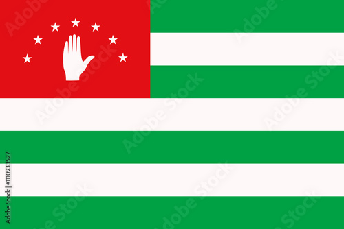 Flag of the Republic of Abkhazia. Vector illustration.