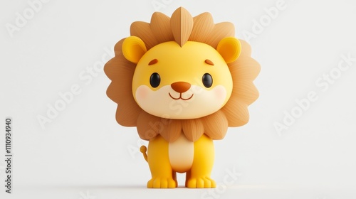 Paper cut lion on neutral background, great for animal-themed children's books