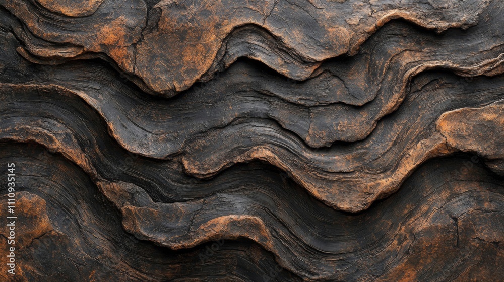 Abstract Textured Black and Brown Rock Formation Abstract Textured Black and Brown Rock Formation