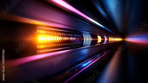 Abstract Futuristic Tunnel of Light and Color
