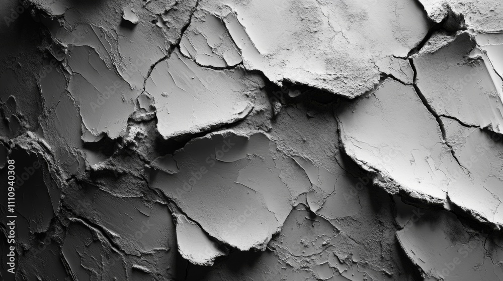 Obraz premium Close-up of Cracked Grey Powder Surface