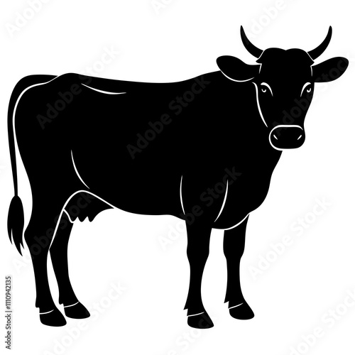 cow isolated on transferred background, cut out
