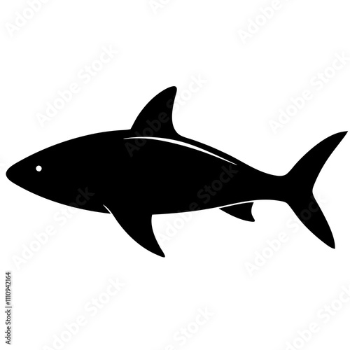 shark illustration isolated on transferred background, cut out