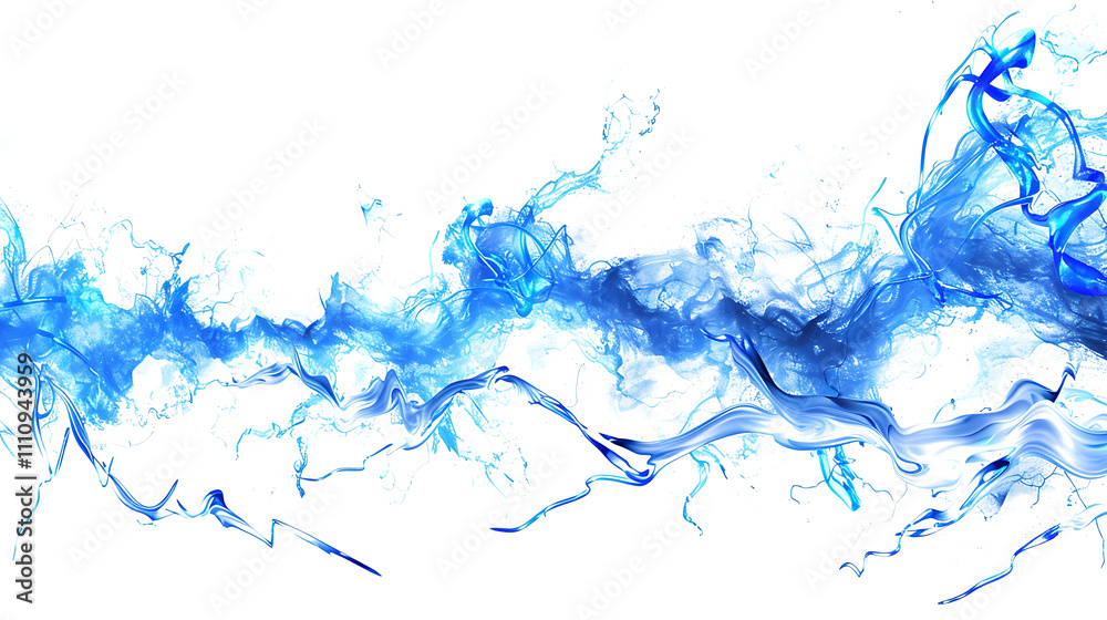 Abstract electricity flow with dynamic blue and white currents running across the image, isolated on white Abstract electricity flow with dynamic blue and white currents running across the image, isolated on white