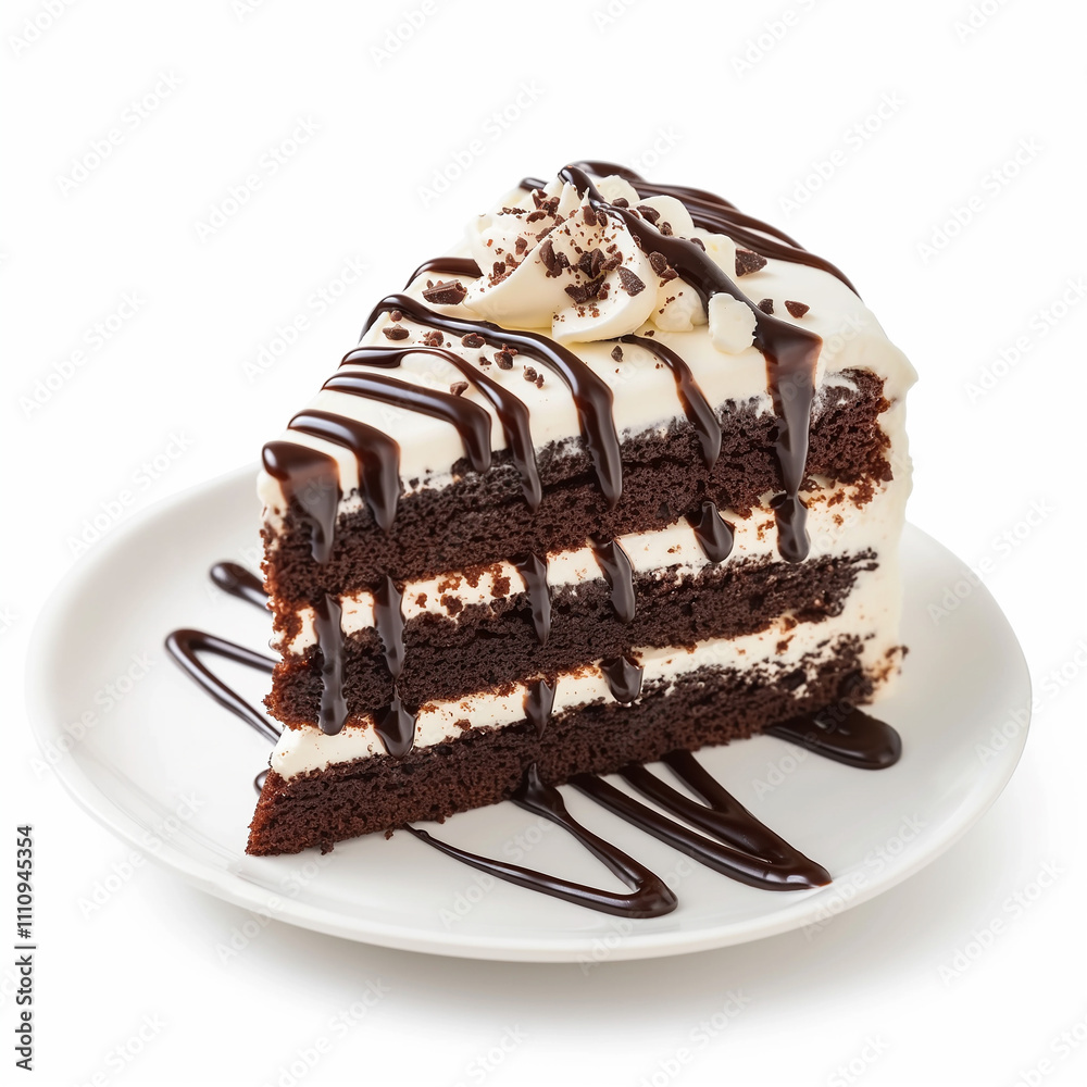 Cake pieces, fresh chocolate, isolated on white background Cake pieces, fresh chocolate, isolated on white background