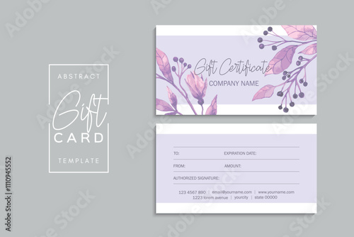 Set of colorful gift cards template. Modern style vector illustration of flowers for saloon, gallery, spa, shop. Gift voucher