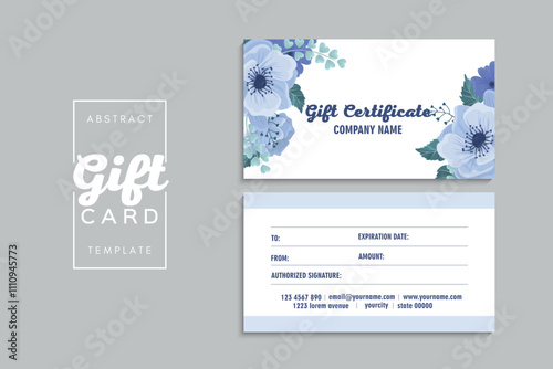 Set of colorful gift cards template. Modern style vector illustration of flowers for saloon, gallery, spa, shop. Gift voucher