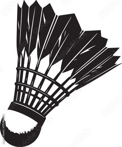 badminton shuttlecock black silhouettes