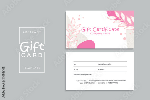 Set of colorful gift cards template. Modern style vector illustration of flowers for saloon, gallery, spa, shop. Gift voucher