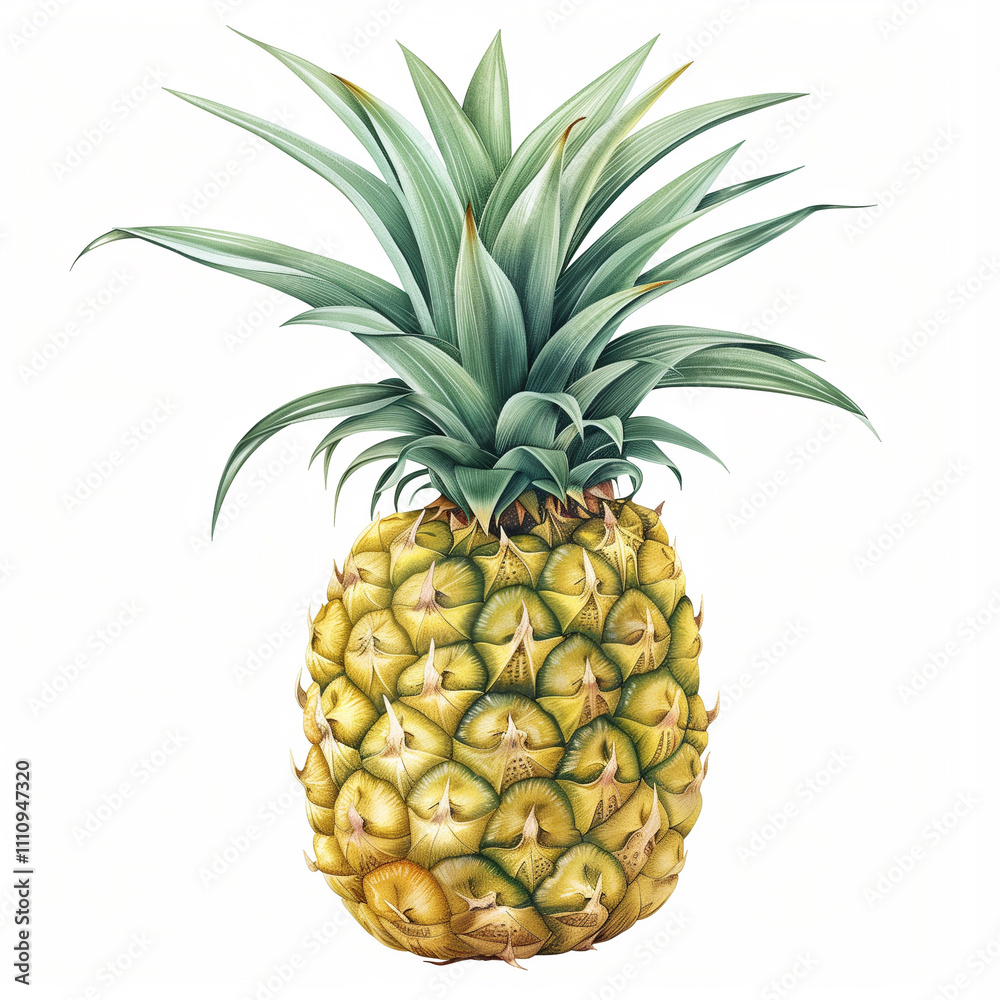 pineapple crafted illustration on white background isolated pineapple crafted illustration on white background isolated