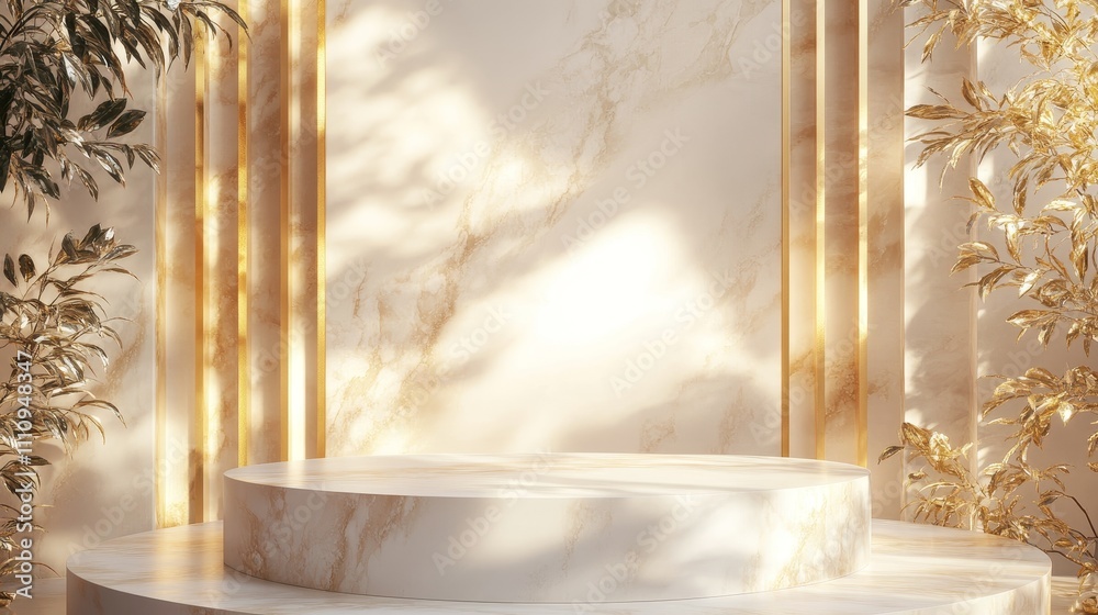 Luxurious bright marble slab showing podium composition background Luxurious bright marble slab showing podium composition background