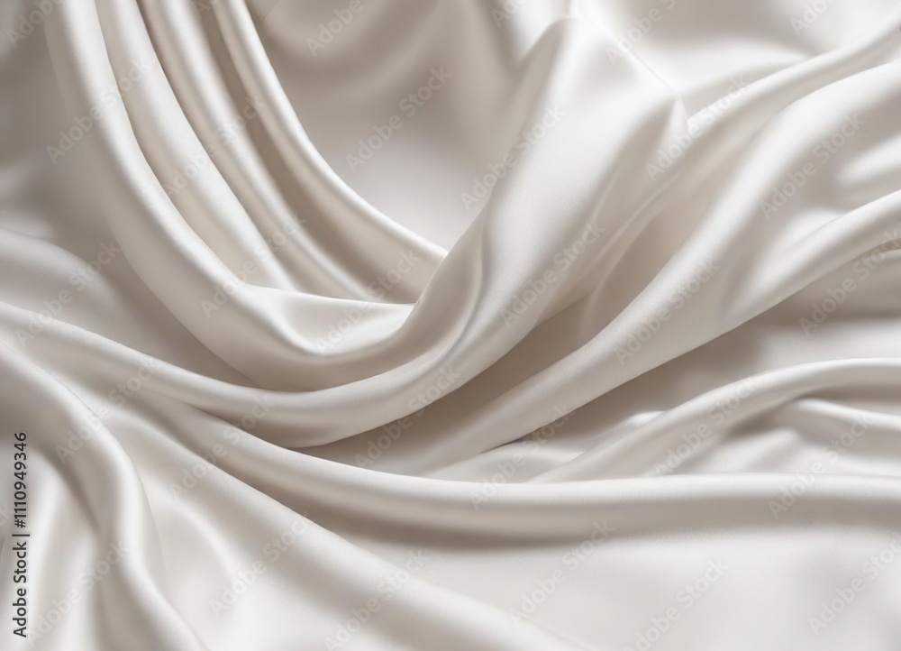 Obraz premium Luxurious white silk fabric background with elegant sheen, white, textile, sheen