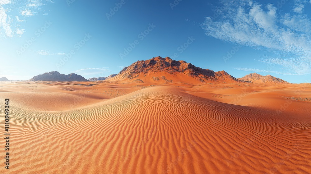 Awe-Inspiring Desert Landscape: Majestic Mountains and Golden Sand Dunes Awe-Inspiring Desert Landscape: Majestic Mountains and Golden Sand Dunes
