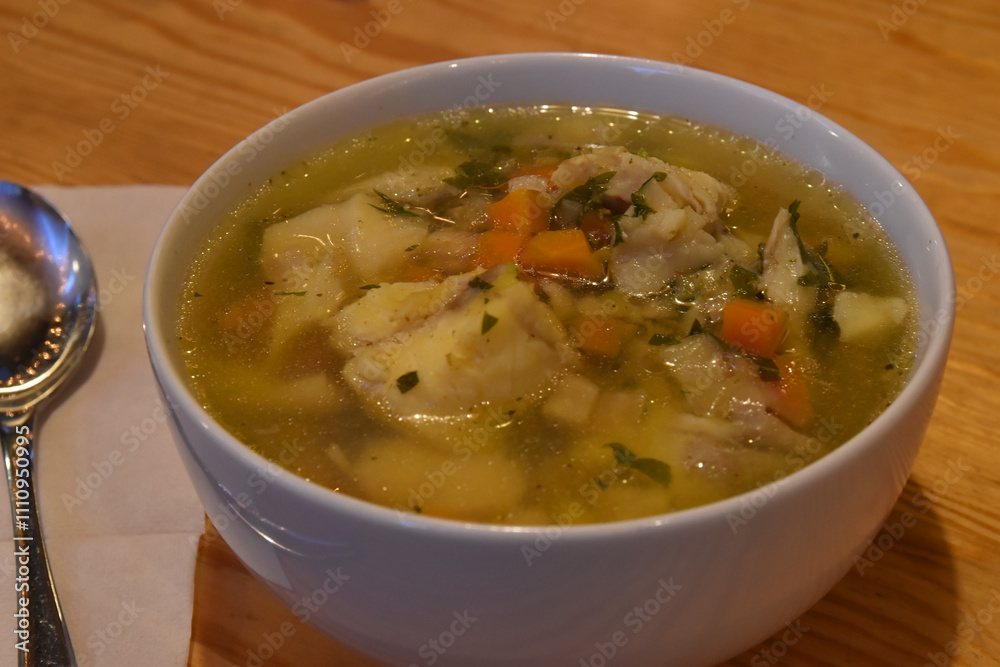 Food fish soup in a bowl Food fish soup in a bowl