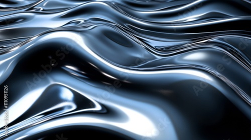 Abstract Wavy Metallic Surface with Reflective Properties