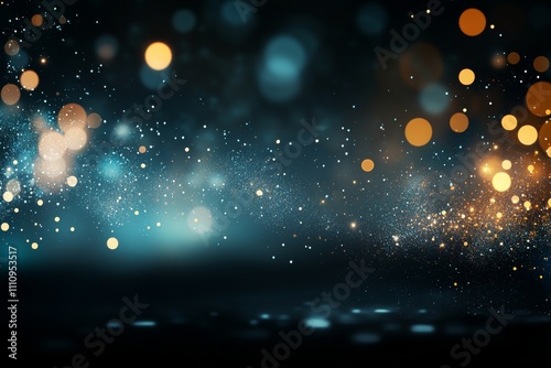 An abstract composition of bokeh lights in various sizes and colors, set against a dark background, evoking a sense of magic and wonder akin to a starlit night. photo