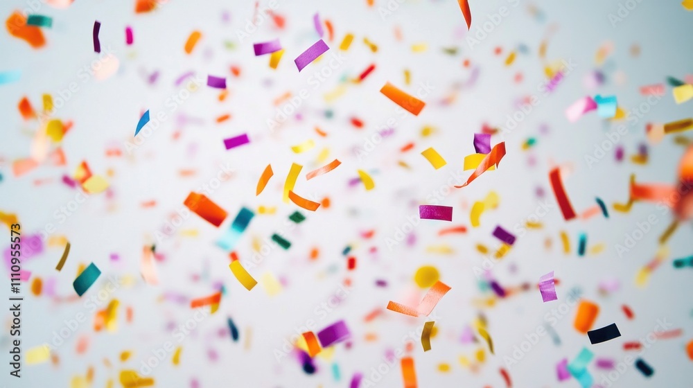 Colorful confetti fills the air during a joyful celebration, creating a festive atmosphere in a lively setting Colorful confetti fills the air during a joyful celebration, creating a festive atmosphere in a lively setting