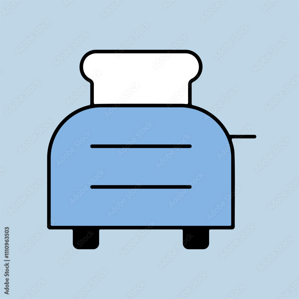 Toaster with toasts vector icon. Kitchen appliance Toaster with toasts vector icon. Kitchen appliance